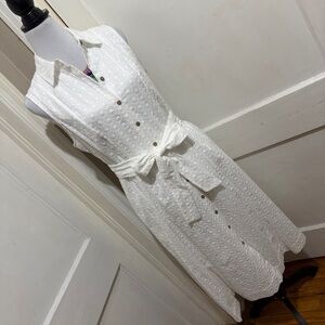 Anne Klein White Sleeveless Midi Dress